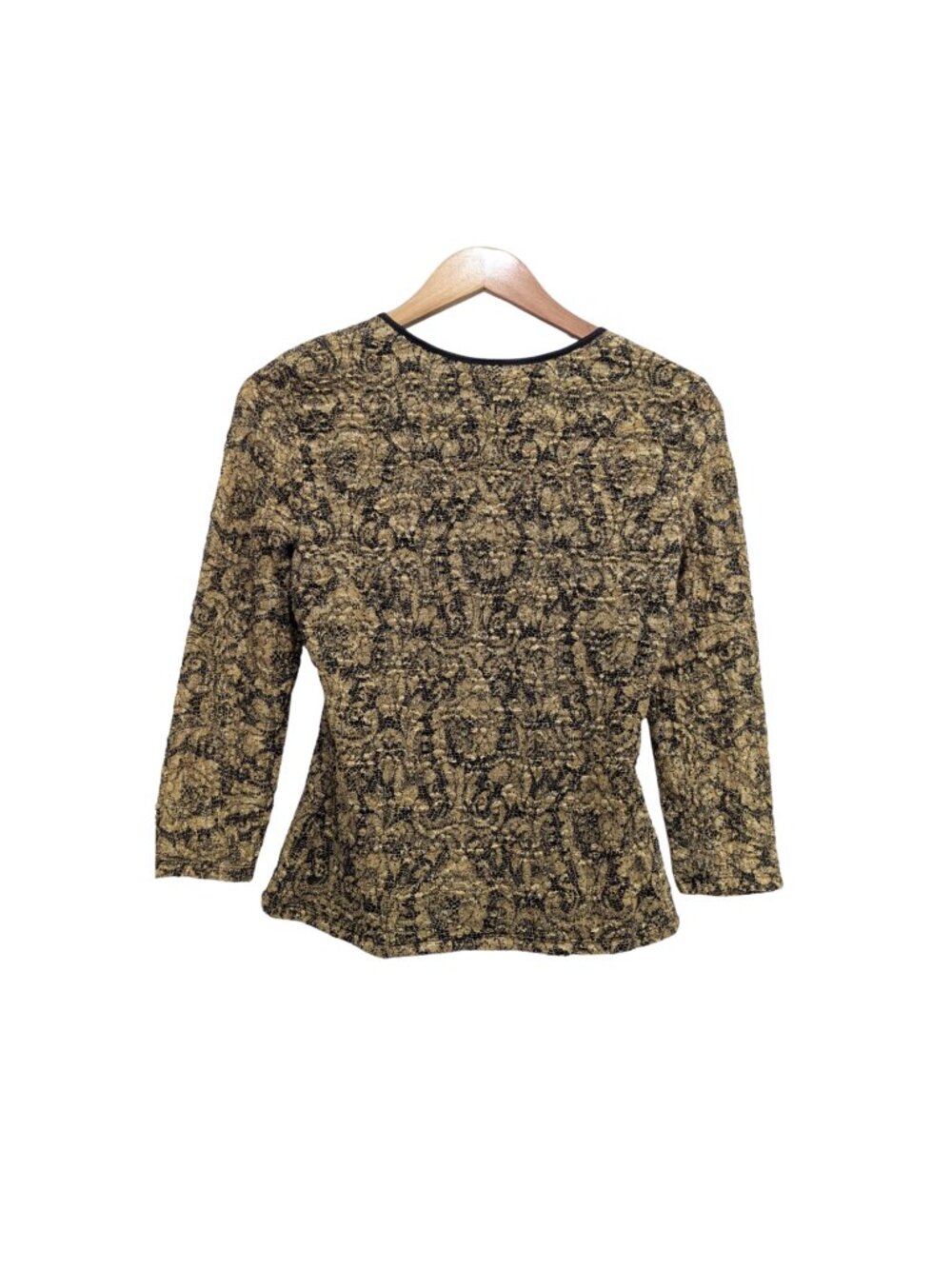 INC Gold Black Baroque Lace Top Square Neck Fitted Size M Runs Small - Picture 5 of 7